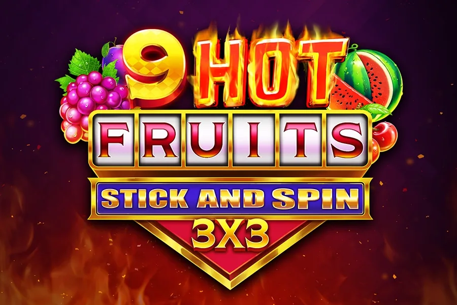 9 Hot Fruits Stick and Spin 3x3